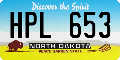 ND license plate HPL653