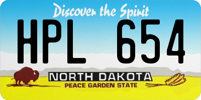 ND license plate HPL654
