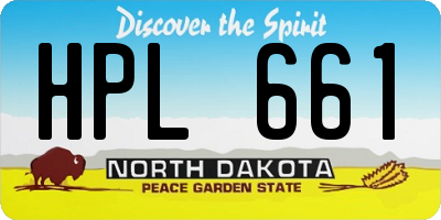 ND license plate HPL661