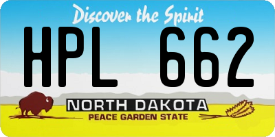 ND license plate HPL662