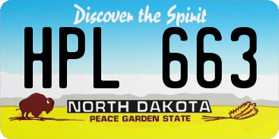 ND license plate HPL663