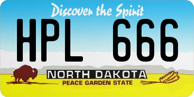 ND license plate HPL666