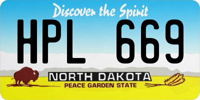 ND license plate HPL669