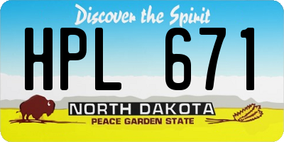 ND license plate HPL671
