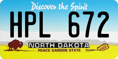 ND license plate HPL672