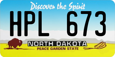 ND license plate HPL673