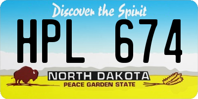 ND license plate HPL674