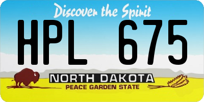 ND license plate HPL675