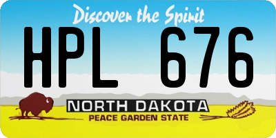 ND license plate HPL676