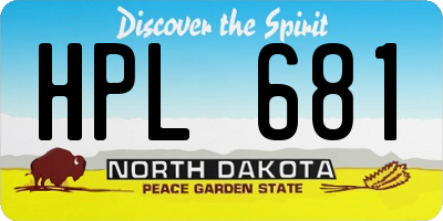 ND license plate HPL681