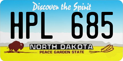 ND license plate HPL685