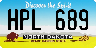 ND license plate HPL689