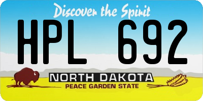 ND license plate HPL692