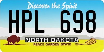 ND license plate HPL698