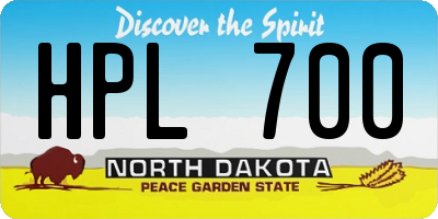 ND license plate HPL700