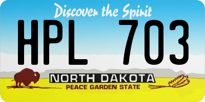 ND license plate HPL703