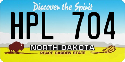 ND license plate HPL704
