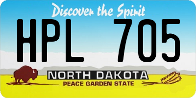 ND license plate HPL705