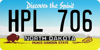 ND license plate HPL706