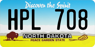 ND license plate HPL708