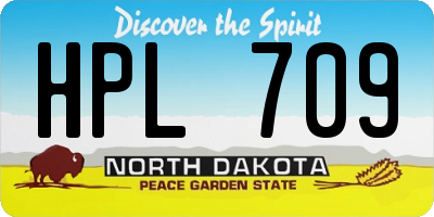 ND license plate HPL709