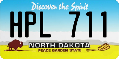 ND license plate HPL711