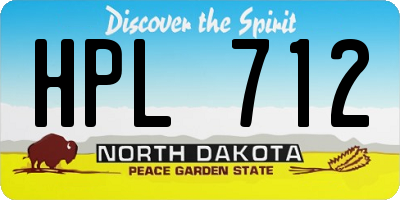 ND license plate HPL712