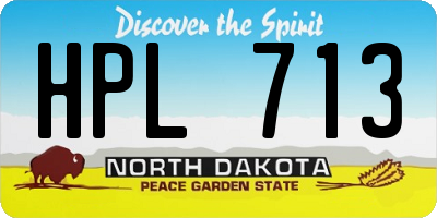 ND license plate HPL713