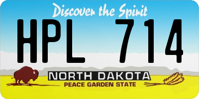 ND license plate HPL714