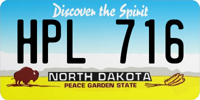 ND license plate HPL716