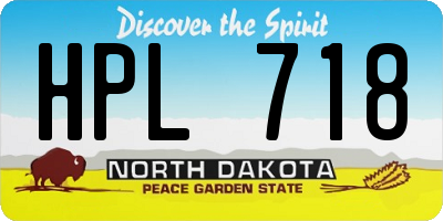 ND license plate HPL718