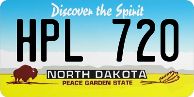 ND license plate HPL720