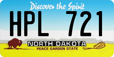 ND license plate HPL721
