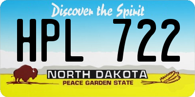 ND license plate HPL722