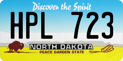 ND license plate HPL723