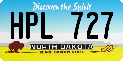 ND license plate HPL727