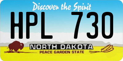 ND license plate HPL730