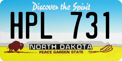 ND license plate HPL731