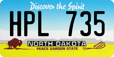ND license plate HPL735