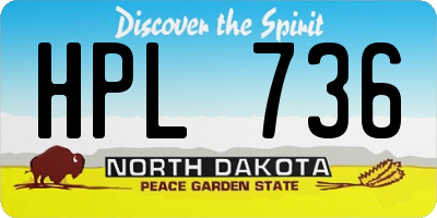 ND license plate HPL736