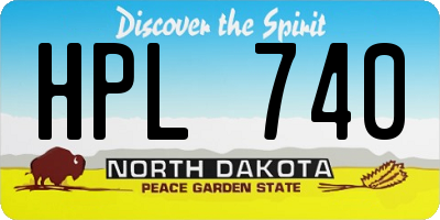 ND license plate HPL740