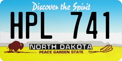 ND license plate HPL741