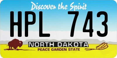 ND license plate HPL743