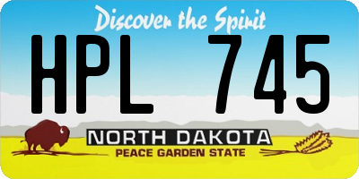 ND license plate HPL745