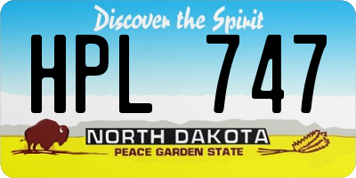 ND license plate HPL747
