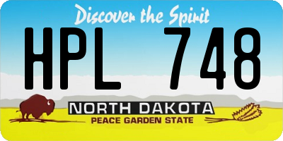 ND license plate HPL748