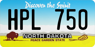 ND license plate HPL750