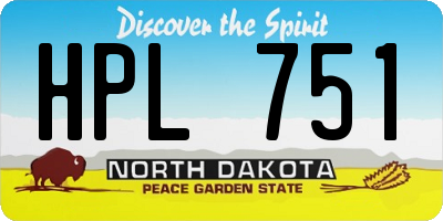 ND license plate HPL751
