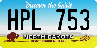 ND license plate HPL753