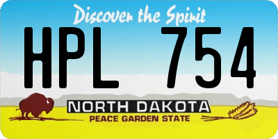 ND license plate HPL754